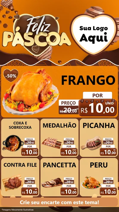 Modelo de Rede Social para Stories com o tema Feliz Páscoa para Assados