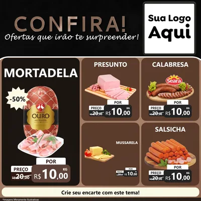 Modelo de Rede Social para Feed Facebook com o tema Confira! Ofertas que irão te surpreender! para Frios e Laticínios