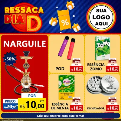 Modelo de Rede Social para Feed Facebook com o tema Ressaca Dia D para Tabacaria