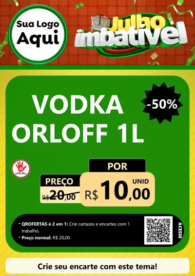 Modelo de Cartaz para Cartaz A4 Vertical com o tema Julho Imbatível para Distribuidora de bebidas