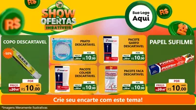 Modelo de TV para TV Horizontal com o tema Show de Ofertas Imbatíveis para Embalagens