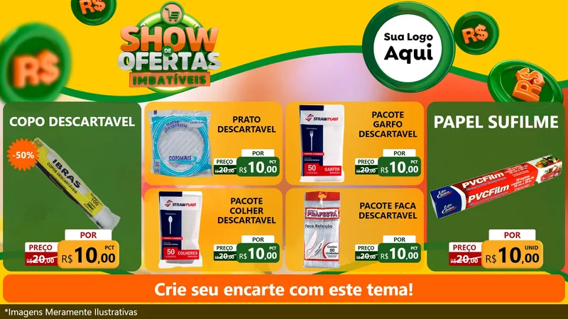Modelo de TV para TV Horizontal com o tema Show de Ofertas Imbatíveis para Embalagens