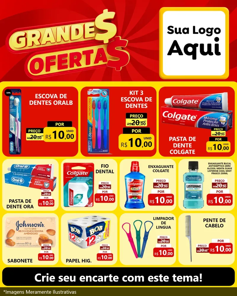 Modelo de Rede Social para Feed Instagram com o tema Grandes Ofertas para Higiene Pessoal