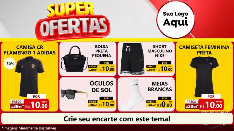 Modelo de TV para TV Horizontal com o tema Super Ofertas para Roupas e acessórios