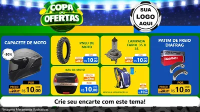 Modelo de TV para TV Horizontal com o tema Copa de Ofertas para Moto peças