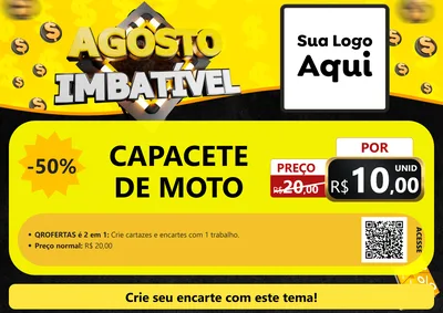 Modelo de Cartaz para Cartaz A4 Horizontal com o tema Agosto Imbatível para Moto peças