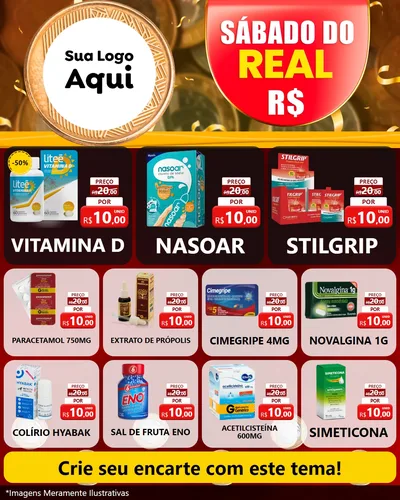 Modelo de Rede Social para Feed Instagram com o tema Sábado do Real para Farmácia