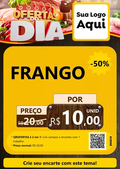 Modelo de Cartaz para Cartaz A4 Vertical com o tema Ofertas do Dia para Assados