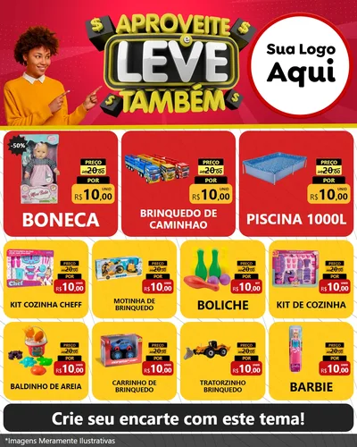 Modelo de Rede Social para Feed Instagram com o tema Aproveite e Leve Também para Brinquedos