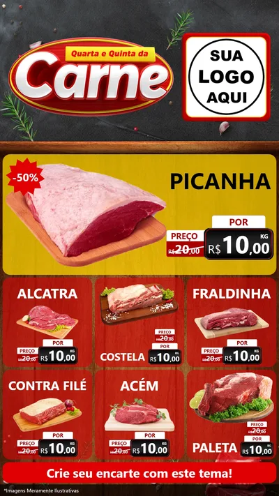 Modelo de Rede Social para Stories com o tema Quarta e Quinta da Carne para Açougue