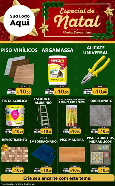 Modelo de Encarte para Encarte Grande com o tema Especial de Natal para Material para Construção