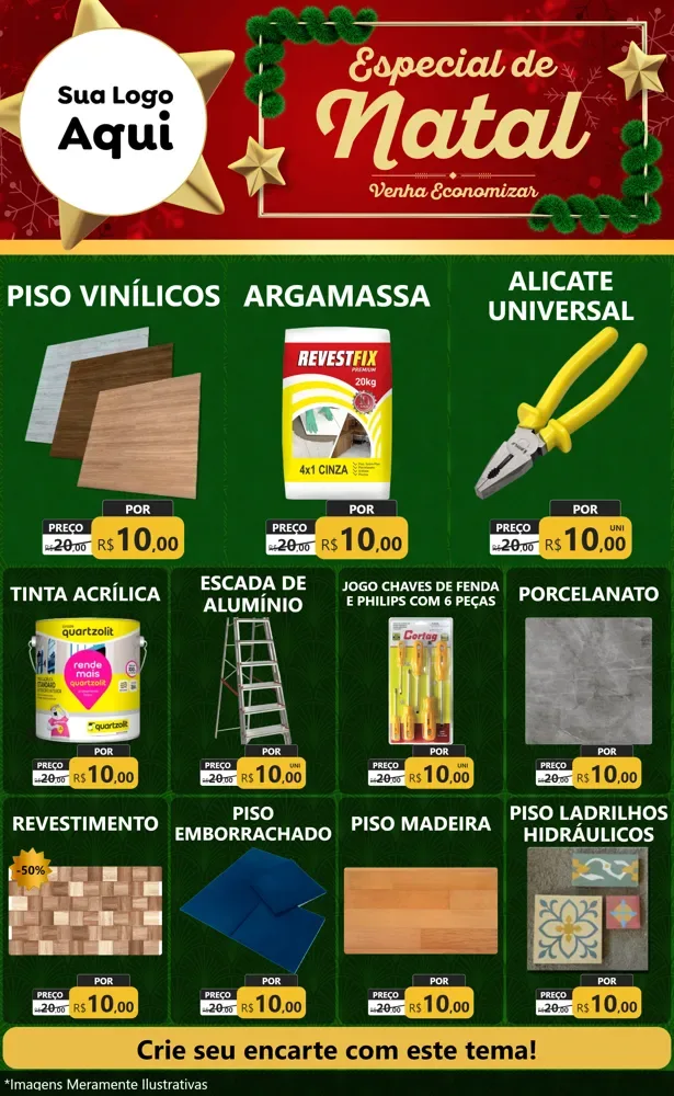 Modelo de Encarte para Encarte Grande com o tema Especial de Natal para Material para Construção