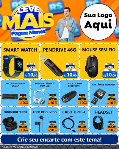 Modelo de Rede Social para Feed Instagram com o tema Leve Mais, Pague Menos para Informática