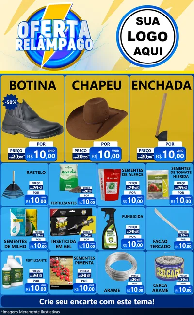 Modelo de Encarte para Encarte Grande com o tema Oferta Relâmpago para Agropecuária