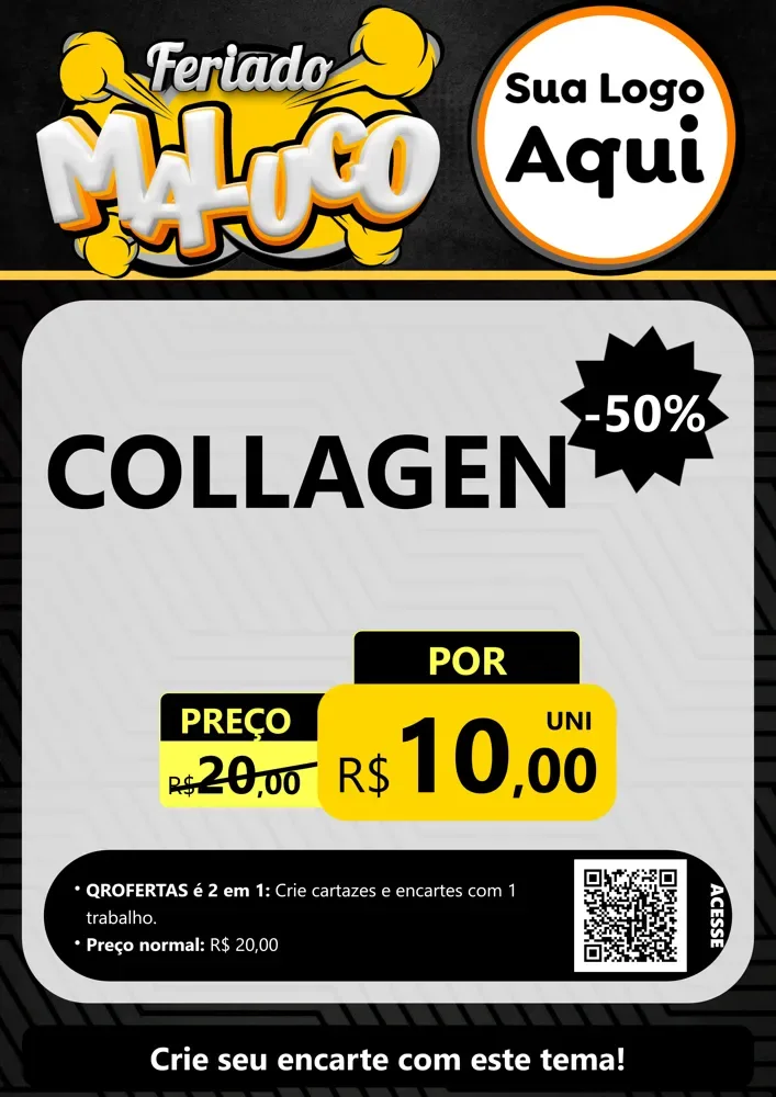 Modelo de Cartaz para Cartaz A4 Vertical com o tema Feriado Maluco para Suplementos alimentares