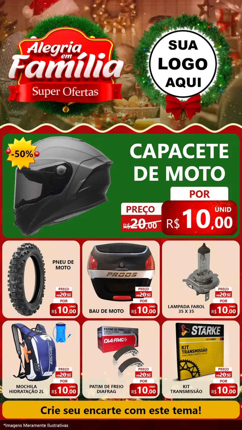 Modelo de Rede Social para Stories com o tema Alegria Em Família - Super Ofertas para Moto peças