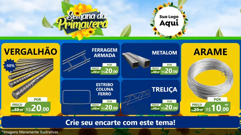 Modelo de TV para TV Horizontal com o tema Semana da Primavera para Ferragens
