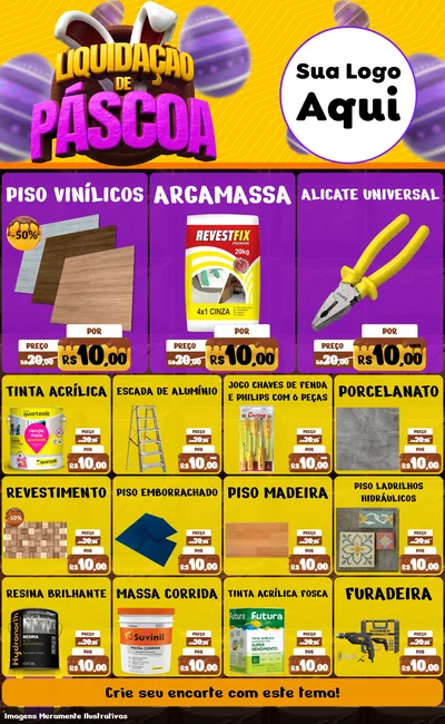 Modelo de Encarte para Encarte Grande com o tema Liquidação de Páscoa para Material para Construção