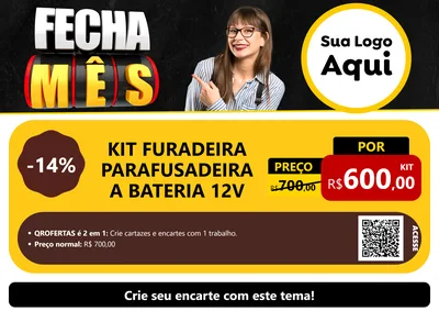 Modelo de Cartaz para Cartaz A4 Horizontal com o tema Fecha Mês para Maquinas e Ferramentas