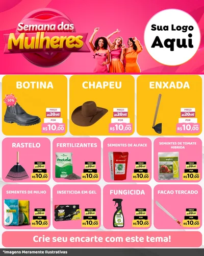 Modelo de Rede Social para Feed Instagram com o tema Semana das Mulheres para Agropecuária