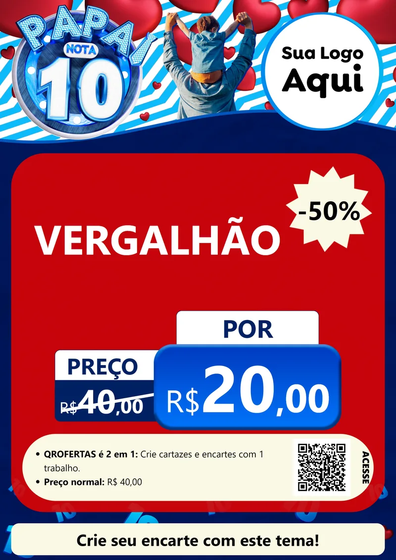 Modelo de Cartaz para Cartaz A4 Vertical com o tema Papai Nota 10 para Ferragens