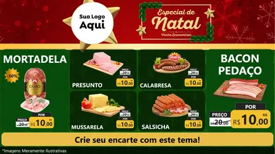 Modelo de TV para TV Horizontal com o tema Especial de Natal para Frios e Laticínios
