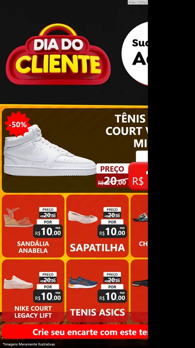 Modelo de Rede Social para Stories com o tema Dia do Cliente para Calçados