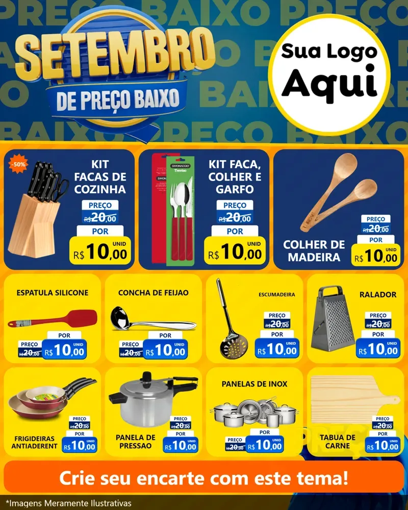 Modelo de Rede Social para Feed Instagram com o tema Setembro De Preço Baixo para Utilidades Domésticas