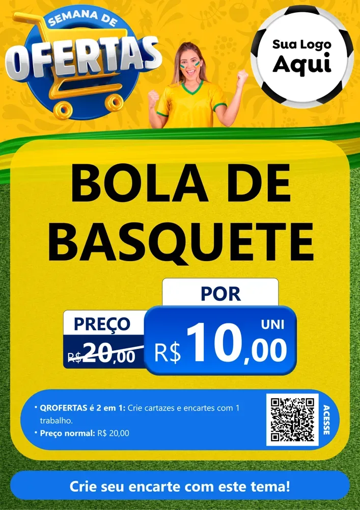 Modelo de Cartaz para Cartaz A4 Vertical com o tema Semana de Ofertas - Copa para Artigos Esportivos