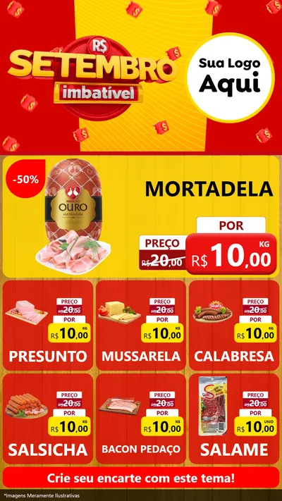Modelo de Rede Social para Stories com o tema Setembro Imbatível para Frios e Laticínios