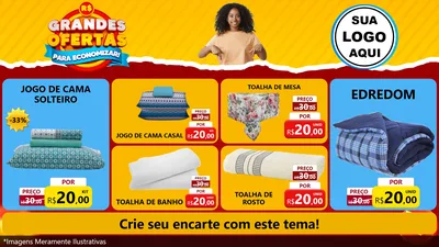 Modelo de TV para TV Horizontal com o tema Grandes Ofertas Para Economizar! para Cama, Mesa e Banho