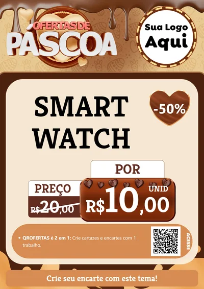 Modelo de Cartaz para Cartaz A4 Vertical com o tema Ofertas de Páscoa para Informática
