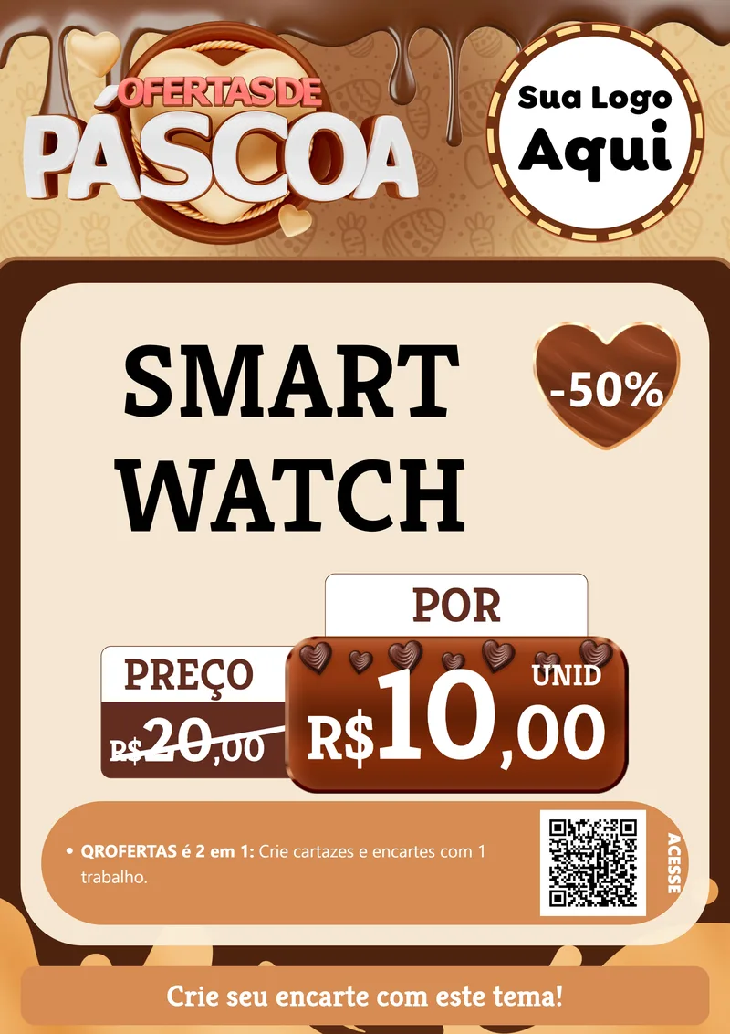 Modelo de Cartaz para Cartaz A4 Vertical com o tema Ofertas de Páscoa para Informática
