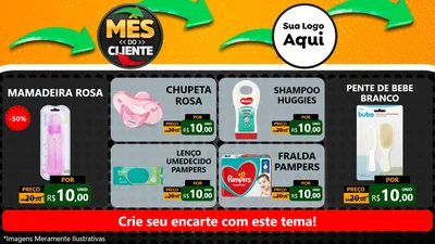 Modelo de TV para TV Horizontal com o tema Mês do Cliente para Bebês