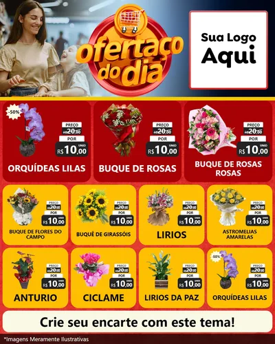 Modelo de Rede Social para Feed Instagram com o tema Ofertaço Do Dia para Floricultura e jardim