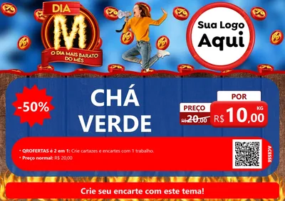 Modelo de Cartaz para Cartaz A4 Horizontal com o tema Dia M - O Dia Mais Barato Do Mês para Produtos Naturais