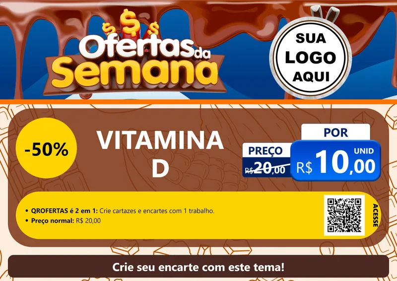 Modelo de Cartaz para Cartaz A4 Horizontal com o tema Ofertas da Semana - Páscoa para Farmácia