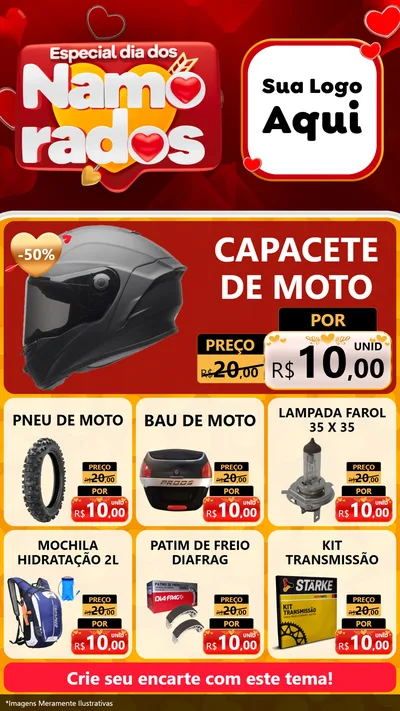 Modelo de Rede Social para Stories com o tema Especial Dia dos Namorados para Moto peças
