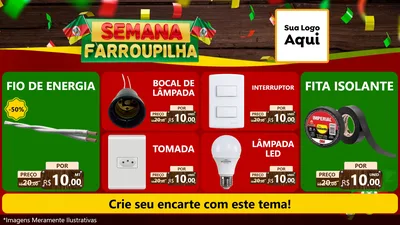 Modelo de TV para TV Horizontal com o tema Semana Farroupilha para Materiais Elétricos