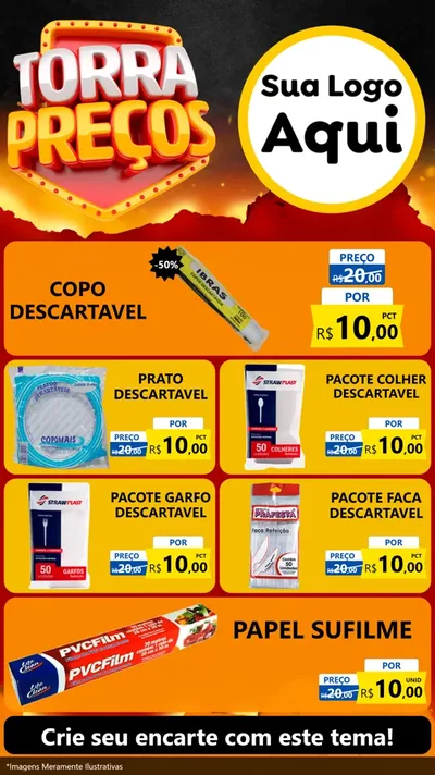 Modelo de TV para TV Vertical com o tema Torra Preços para Embalagens