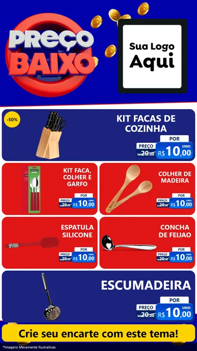 Modelo de TV para TV Vertical com o tema Preço Baixo para Utilidades Domésticas