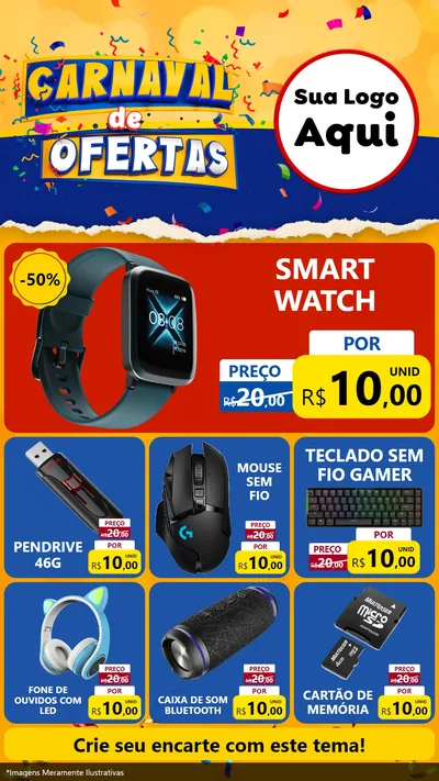 Modelo de Rede Social para Stories com o tema Carnaval de Ofertas para Informática