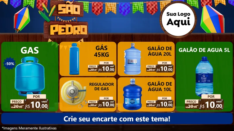 Modelo de TV para TV Horizontal com o tema São Pedro para Água e gás