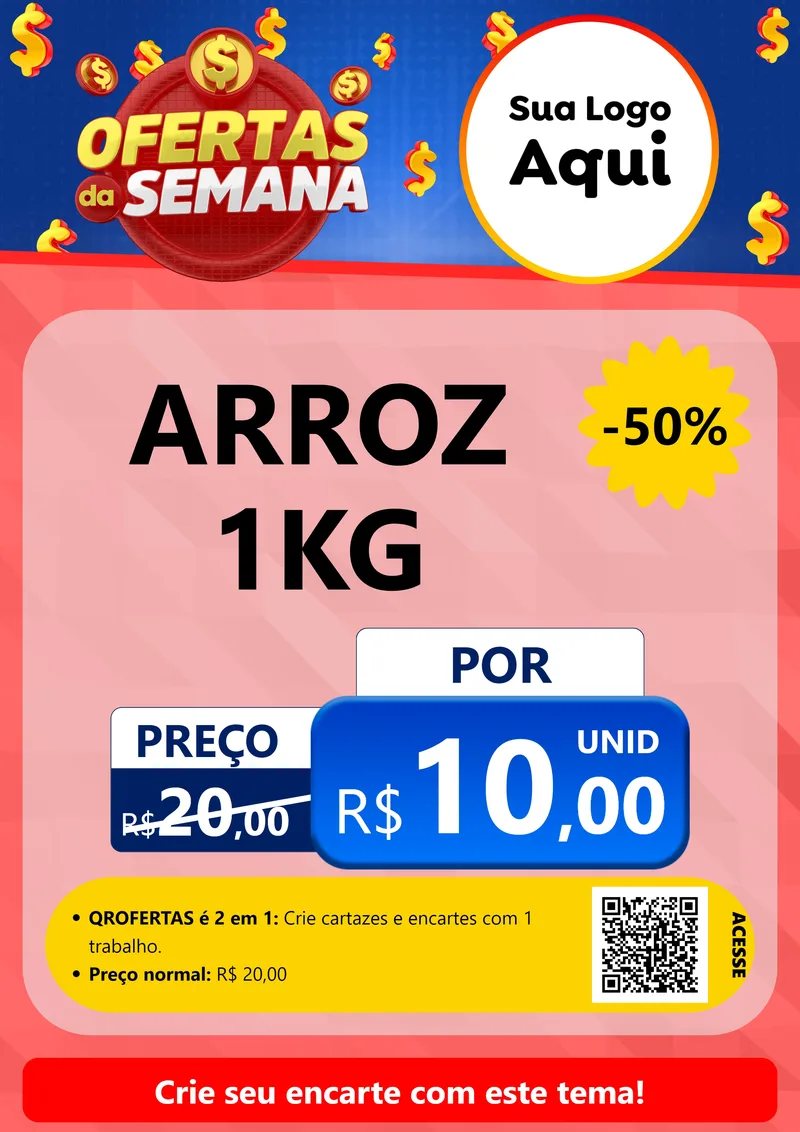 Modelo de Cartaz para Cartaz A4 Vertical com o tema Ofertas Da Semana para Supermercado