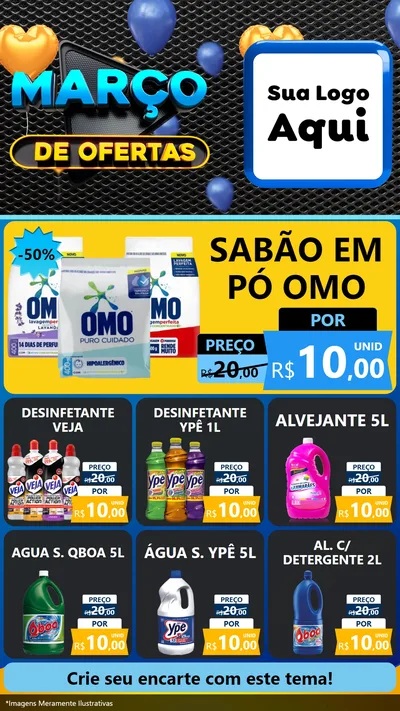 Modelo de Rede Social para Stories com o tema Março de Ofertas para Produtos de Limpeza