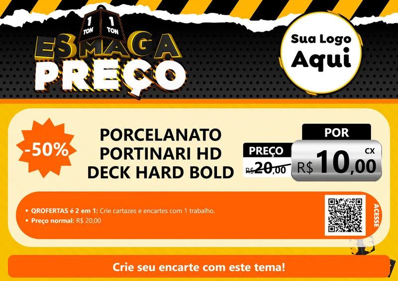 Modelo de Cartaz para Cartaz A4 Horizontal com o tema Esmaga Preço para Pisos e revestimentos