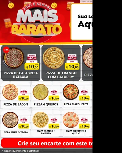 Modelo de Rede Social para Feed Instagram com o tema Mais Barato para Pizzaria
