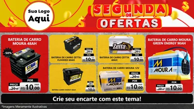 Modelo de TV para TV Horizontal com o tema Segunda de Ofertas para Baterias Elétricas