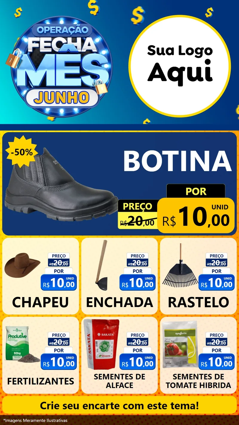 Modelo de Rede Social para Stories com o tema Operação Fecha Mês, Junho para Agropecuária