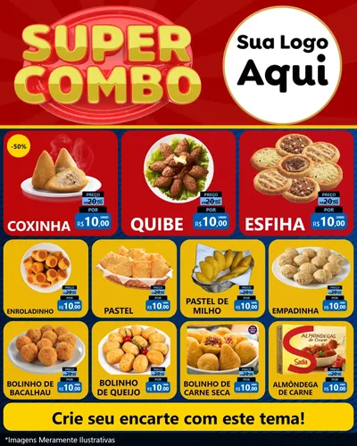 Modelo de Rede Social para Feed Instagram com o tema Super Combo para Salgadaria